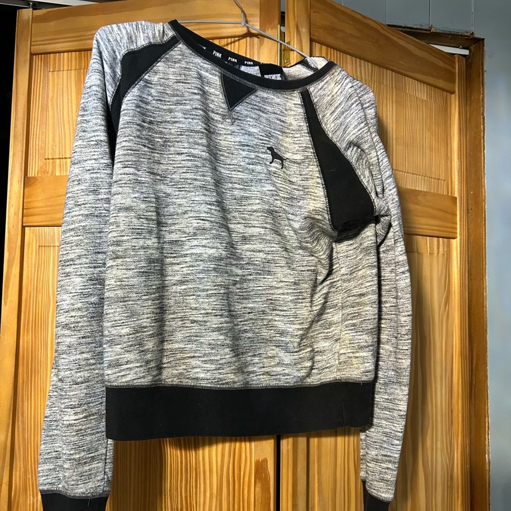 Victoria's Secret Pink Gray and Black Sweatshirt, ptp 18
